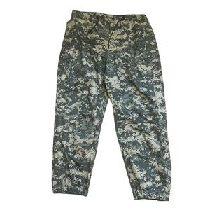 Official US Army Gear Green Camo Rain Pants Cinch Waist Adjustable Size L/XL